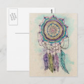 Boho Waterverf Mandala Dreamcatcher Briefkaart (Voorkant / Achterkant)