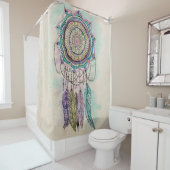 Boho Waterverf Mandala Dreamcatcher Douchegordijn (In situ)