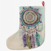 Boho Waterverf Mandala Dreamcatcher Grote Kerstsok (Achterkant)