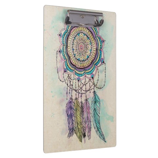 Boho Waterverf Mandala Dreamcatcher Klembord (Rechts)