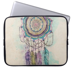 Boho Waterverf Mandala Dreamcatcher Laptop Sleeve