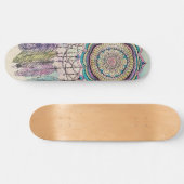 Boho Waterverf Mandala Dreamcatcher Persoonlijk Skateboard (Horizontaal)