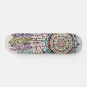 Boho Waterverf Mandala Dreamcatcher Persoonlijk Skateboard (Horizontaal)