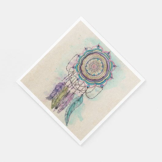 Boho Waterverf Mandala Dreamcatcher Servetten (Hoek)
