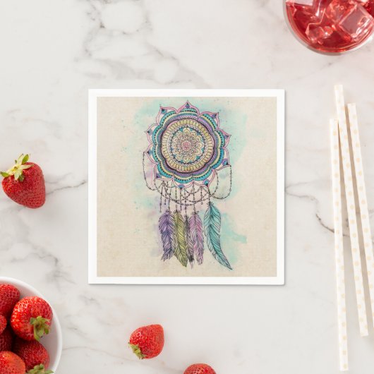 Boho Waterverf Mandala Dreamcatcher Servetten (Insitu)