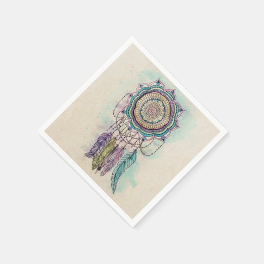 Boho Waterverf Mandala Dreamcatcher Servetten (Hoek)