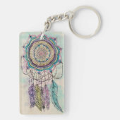 Boho Waterverf Mandala Dreamcatcher Sleutelhanger (achterkant)