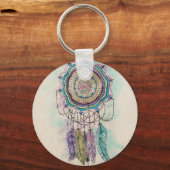 Boho Waterverf Mandala Dreamcatcher Sleutelhanger (Voorkant)
