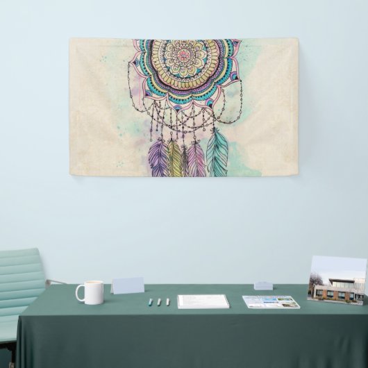 Boho Waterverf Mandala Dreamcatcher Spandoek (Beurs)