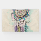 Boho Waterverf Mandala Dreamcatcher Spandoek (Horizontaal)