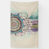 Boho Waterverf Mandala Dreamcatcher Spandoek (Verticaal)