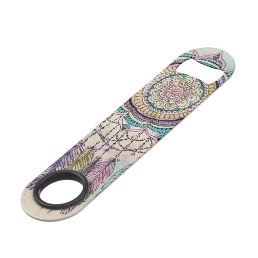 Boho Waterverf Mandala Dreamcatcher Speed Flessenopener (Achterkant Gekanteld)