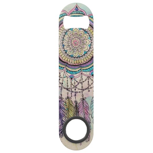 Boho Waterverf Mandala Dreamcatcher Speed Flessenopener (Voorkant)