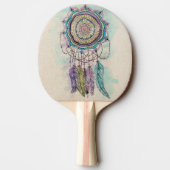 Boho Waterverf Mandala Dreamcatcher Tafeltennisbatje (Achterkant)