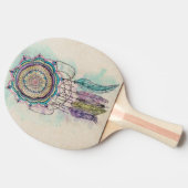 Boho Waterverf Mandala Dreamcatcher Tafeltennisbatje (Zijkant)