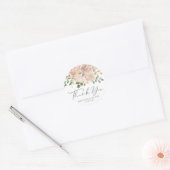 Boho Waterverf Mauve Flowers Wedding Bedankt Ronde Sticker (Envelop)