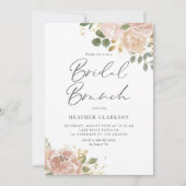 Boho Waterverf Mauve Peach Bloemen Bruidsbrunch Kaart (Voorkant)