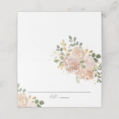 Boho Waterverf Mauve Peach Bloemen Huwelijk Plaatskaartje (Buitenkant ongevouwen)