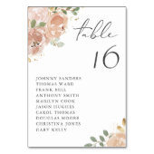 Boho Waterverf Mauve Peach Bloemen Zitplaatsen Kaart (Achterkant)