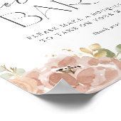 Boho Waterverf Mauve Peach Bloemenbar Poster (Hoek)