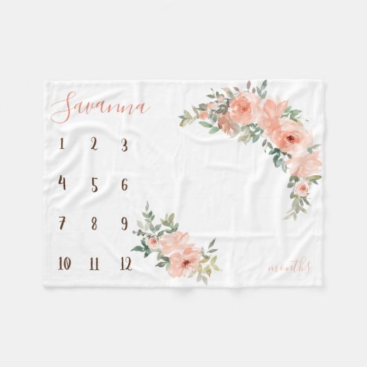 Boho waterverf mijlpaal foto prop fleece deken (Voorkant (Horizontaal))