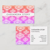 Boho Waterverf Modern Patroon Stropdas-Dye Pink Visitekaartje (Voorkant / Achterkant)