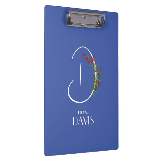 Boho waterverf monogram letter D Klembord (Rechts)