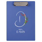 Boho waterverf monogram letter D Klembord (Voorkant)