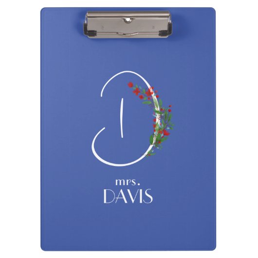 Boho waterverf monogram letter D Klembord (Voorkant)