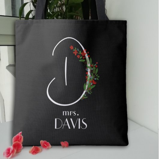 Boho waterverf monogram letter D Tote Bag