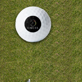 Boho waterverf monogram letter D zwart Golfballen