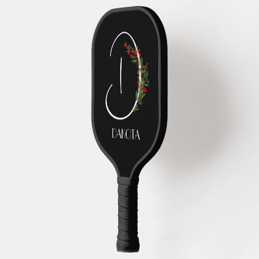 Boho waterverf monogram letter D zwart Pickleball Paddle (Links)