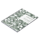 Boho Waterverf Monstera Plant Aangepast huwelijk Notitieboek (Linkerzijde)
