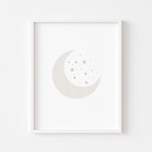 Boho waterverf Moon en Stars Print