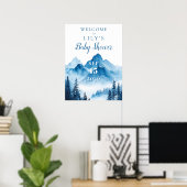 Boho Waterverf Mountain Baby shower Welkomstbord Poster (Thuiskantoor)