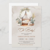 Boho waterverf neutraal baby nook tropisch kaart (Voorkant / Achterkant)