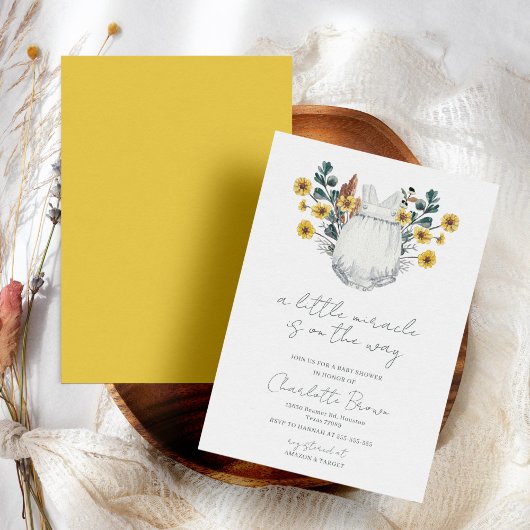 Boho Waterverf Neutraal Baby shower Kaart