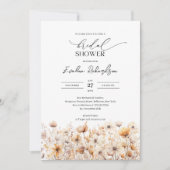 Boho waterverf neutraal kleuren wilde bloemen brui kaart (Voorkant)