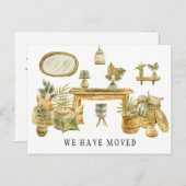 Boho Waterverf Nieuwe Adres Bewegende Aankondiging (Voorkant / Achterkant)