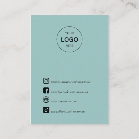 Boho Waterverf Ocean Stud Earring Display Visitekaartje (Achterkant)