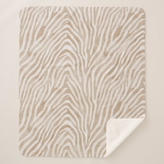 Boho Waterverf Oerwoud Safari Zebra Print Deken (Voorkant)