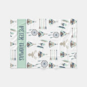 Boho waterverf op maat gemaakte deken (Voorkant (Horizontaal))