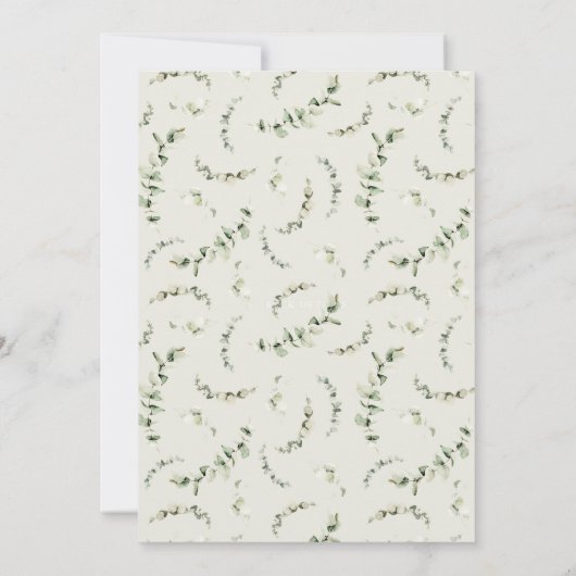 Boho-waterverf overall Eucalyptus-babyborrel Kaart (Achterkant)