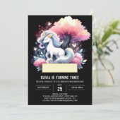 Boho Waterverf Paard Verjaardag Kaart (Staand voorkant)