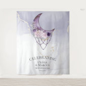 Boho Waterverf Paars Hemels Wandkleed (Voorkant)