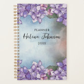 Boho Waterverf Paars Lavender Hydrangea Lijst Planner (Voorkant)