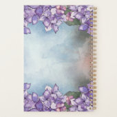 Boho Waterverf Paarse Lavendel Hydrangea Frame  Planner (Achterkant)