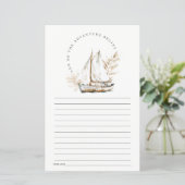 Boho Waterverf Palm zeilboot Zeegezicht Advies Kaa (Staand voorkant)