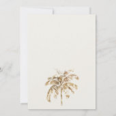 Boho Waterverf Palm zeilboot Zeegezicht Bruiloft Save The Date (Achterkant)