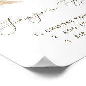 Boho Waterverf Pampas Gras Sangria Bar Bord Poster (Hoek)